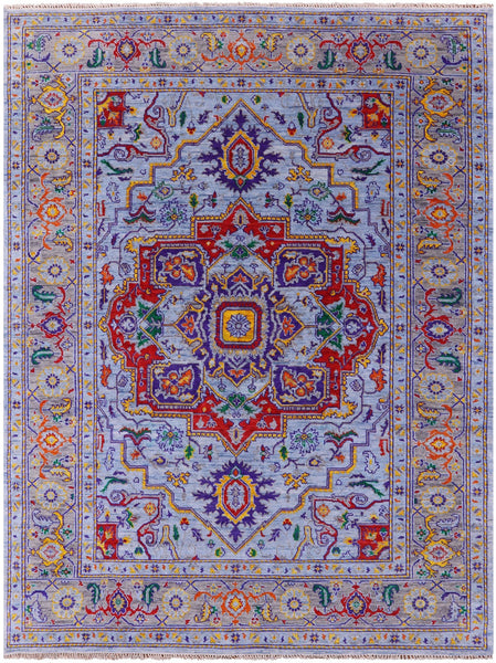 Blue Heriz Serapi Hand Knotted Wool Rug - 9' 2" X 12' 2" - Golden Nile