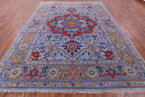Blue Heriz Serapi Hand Knotted Wool Rug - 9' 2" X 12' 2" - Golden Nile