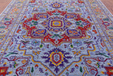 Blue Heriz Serapi Hand Knotted Wool Rug - 9' 2" X 12' 2" - Golden Nile