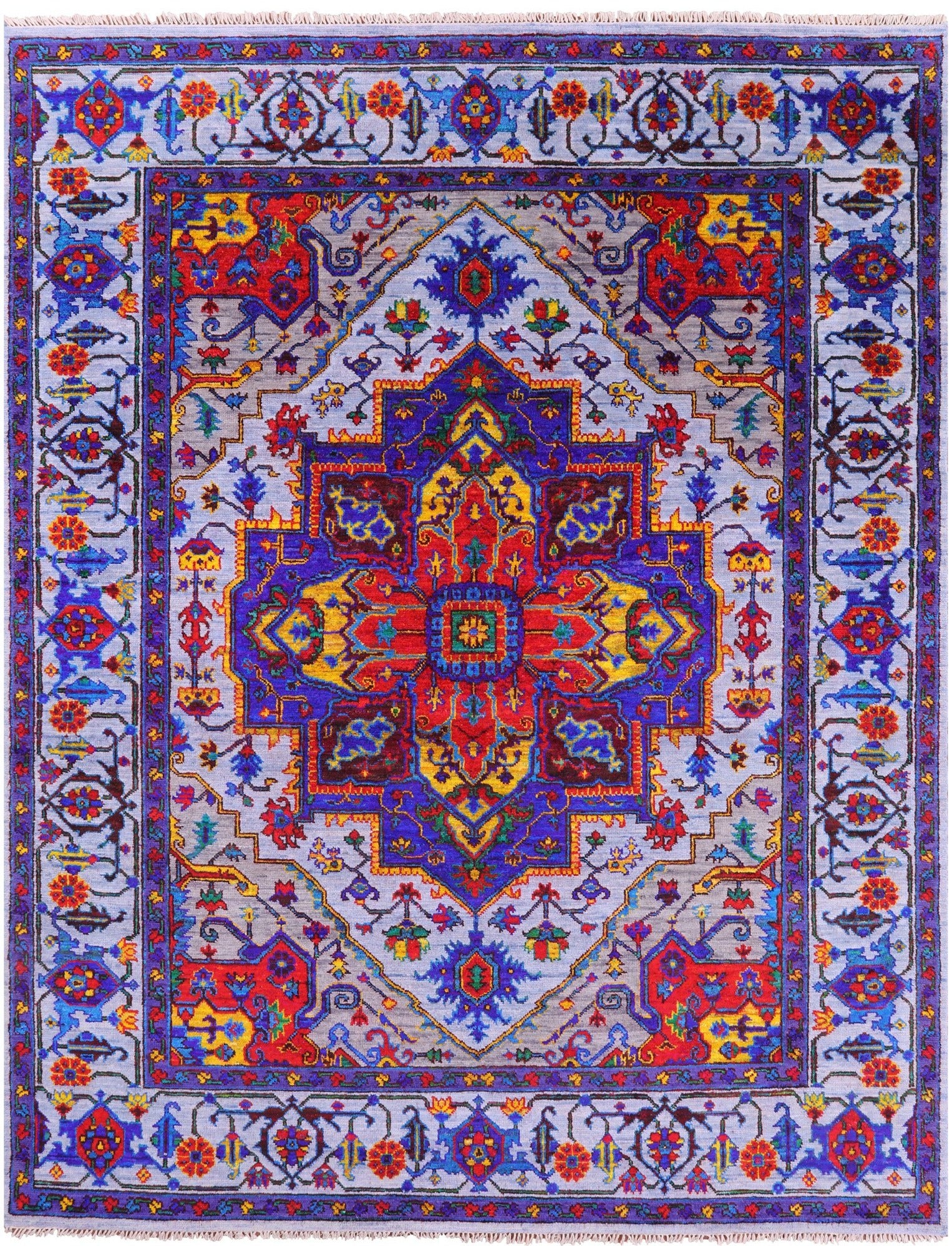 Heriz Serapi Handmade Wool & Silk Rug - 9' 1" X 11' 5" - Golden Nile