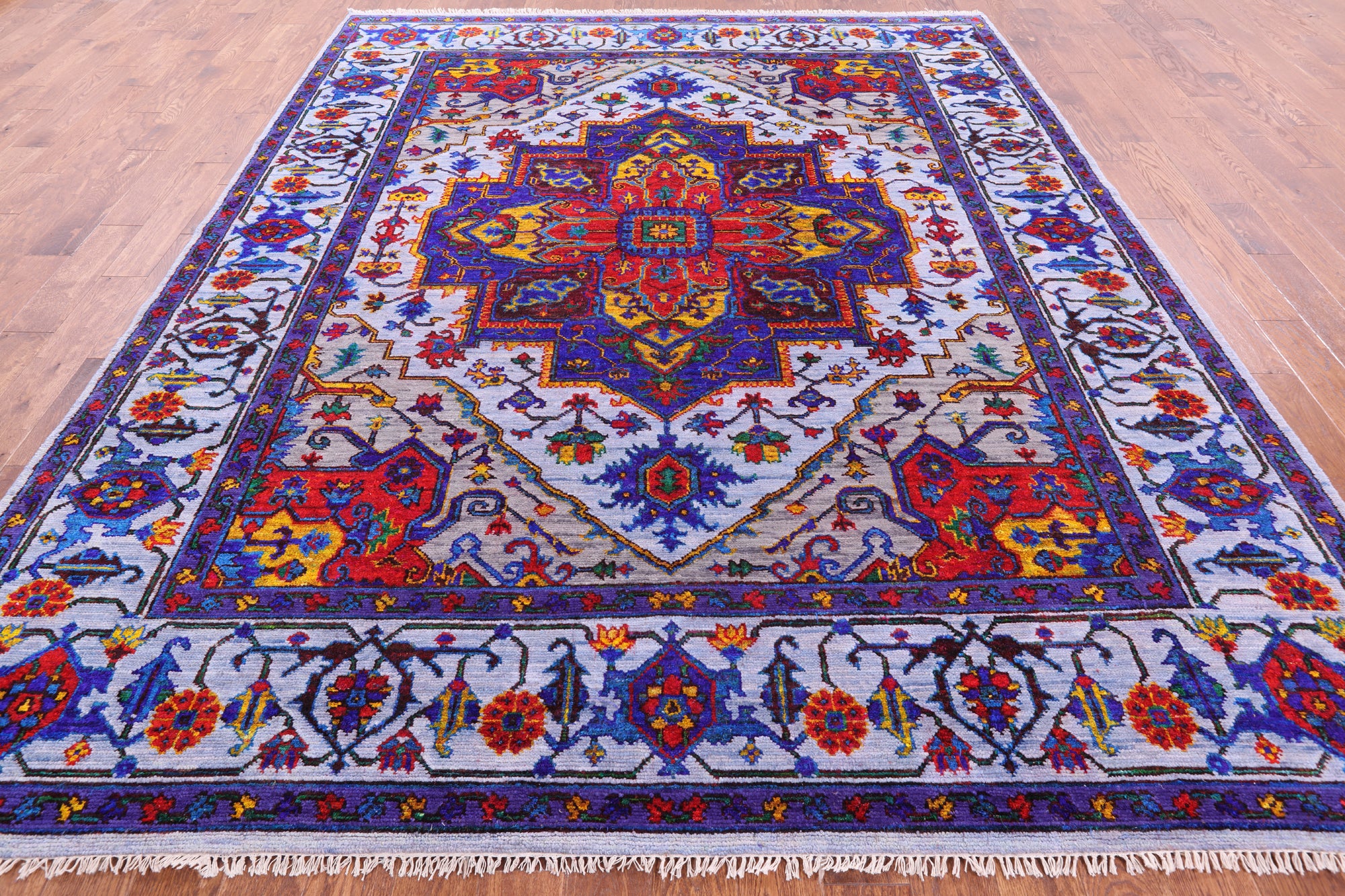 Heriz Serapi Handmade Wool & Silk Rug - 9' 1" X 11' 5" - Golden Nile