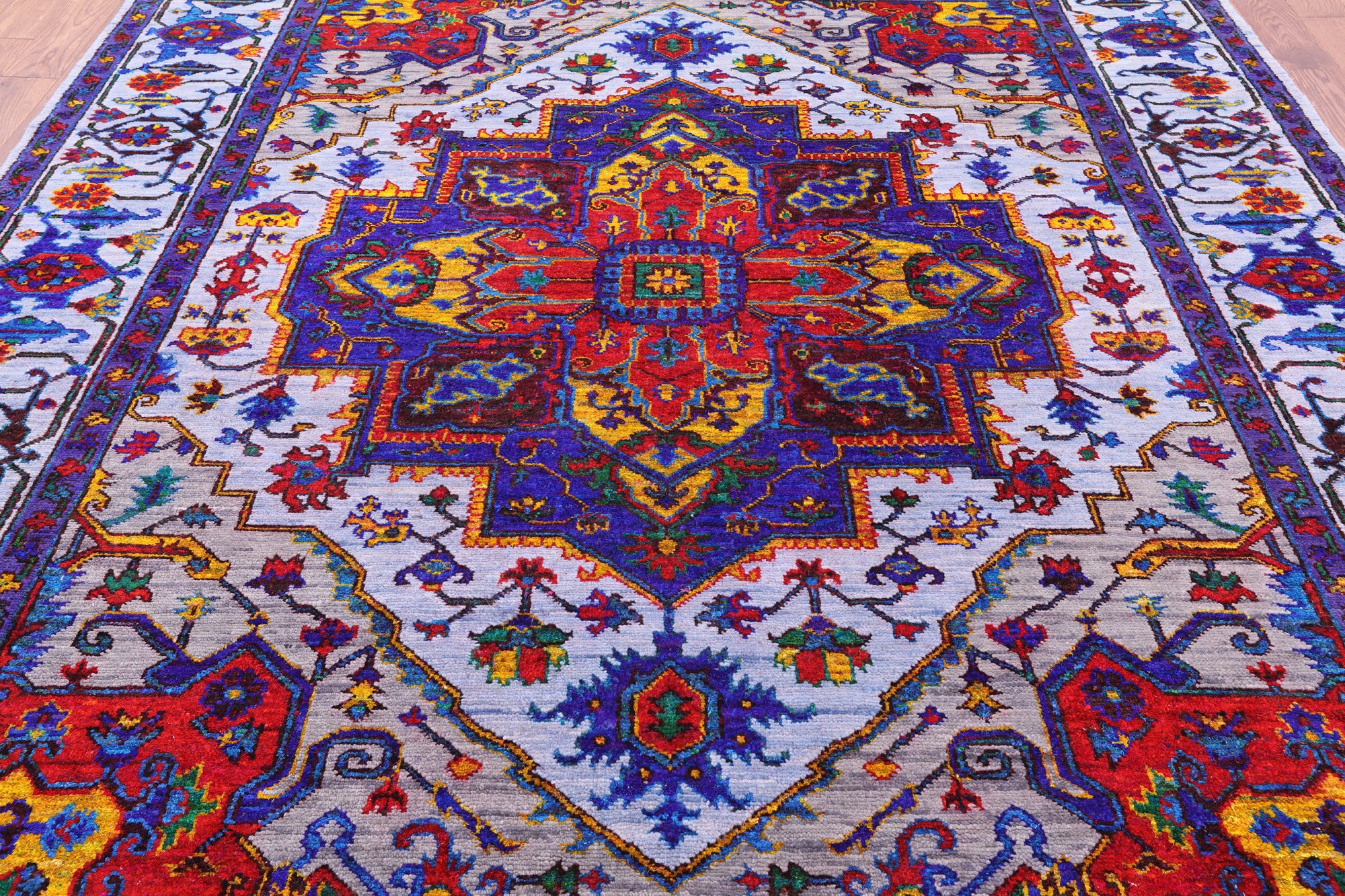 Heriz Serapi Handmade Wool & Silk Rug - 9' 1" X 11' 5" - Golden Nile