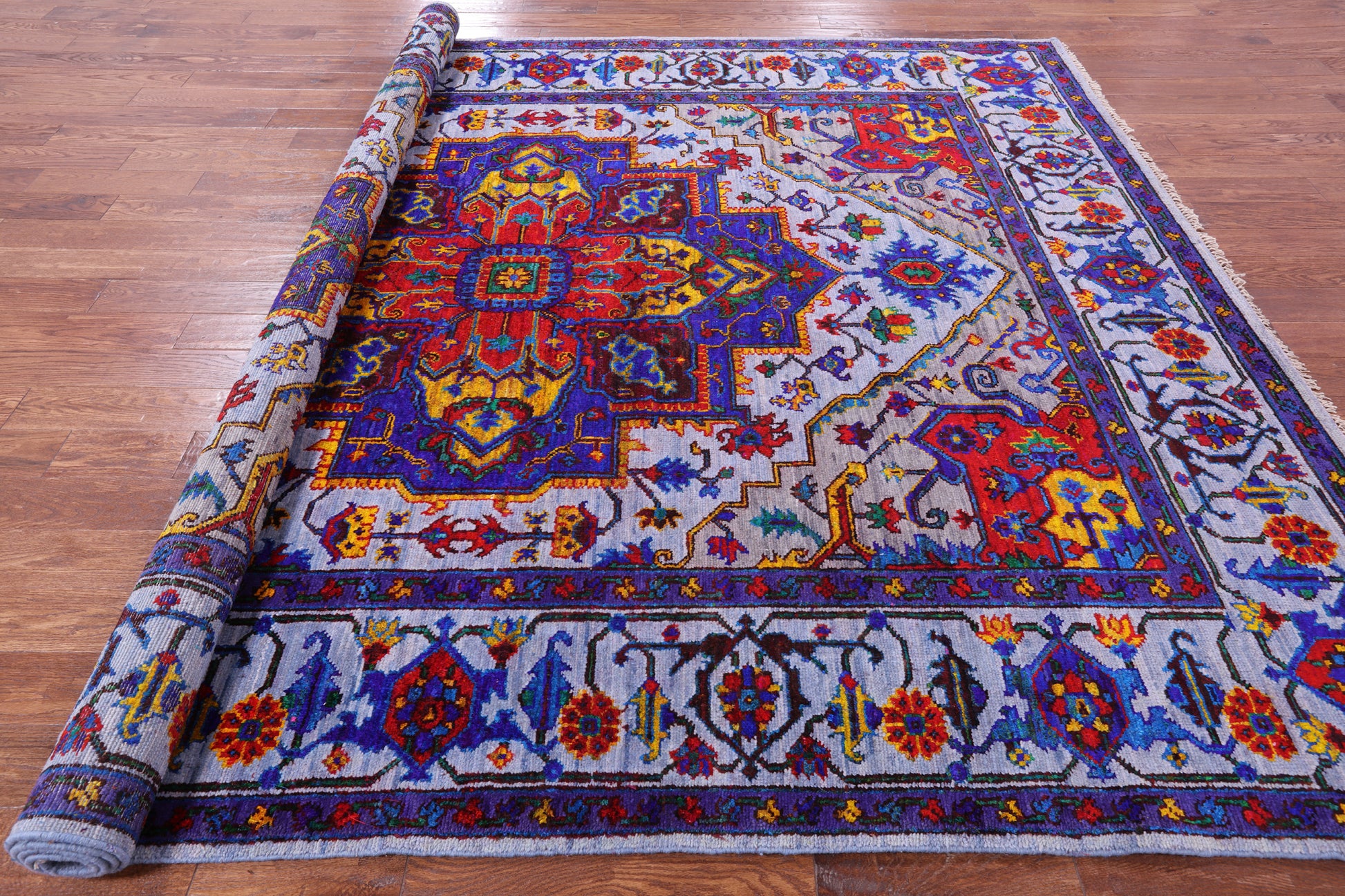 Heriz Serapi Handmade Wool & Silk Rug - 9' 1" X 11' 5" - Golden Nile