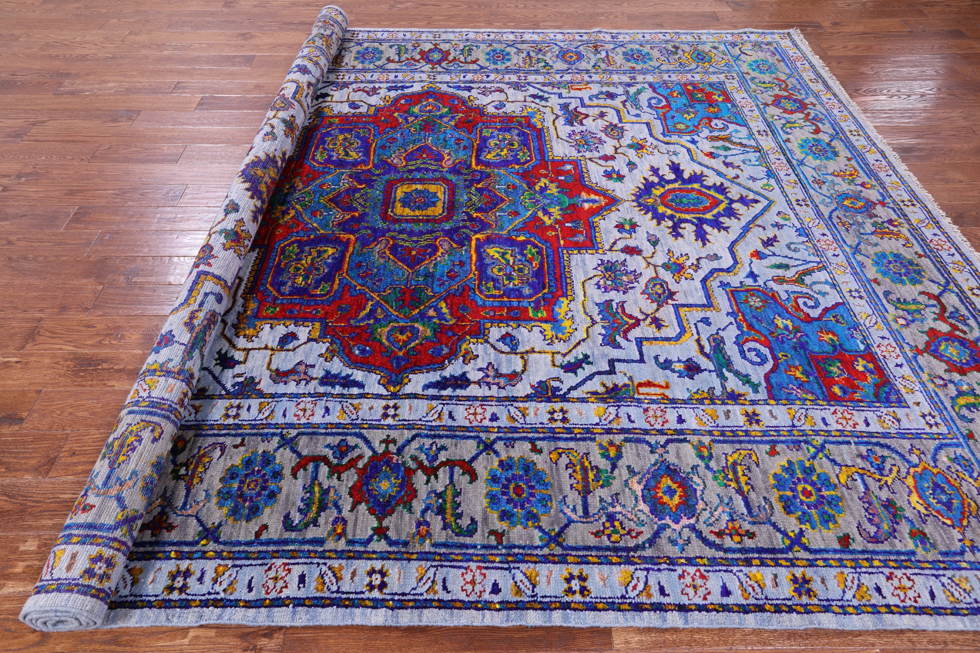 Heriz Serapi Handmade Wool & Silk Rug - 9' 1" X 11' 6" - Golden Nile