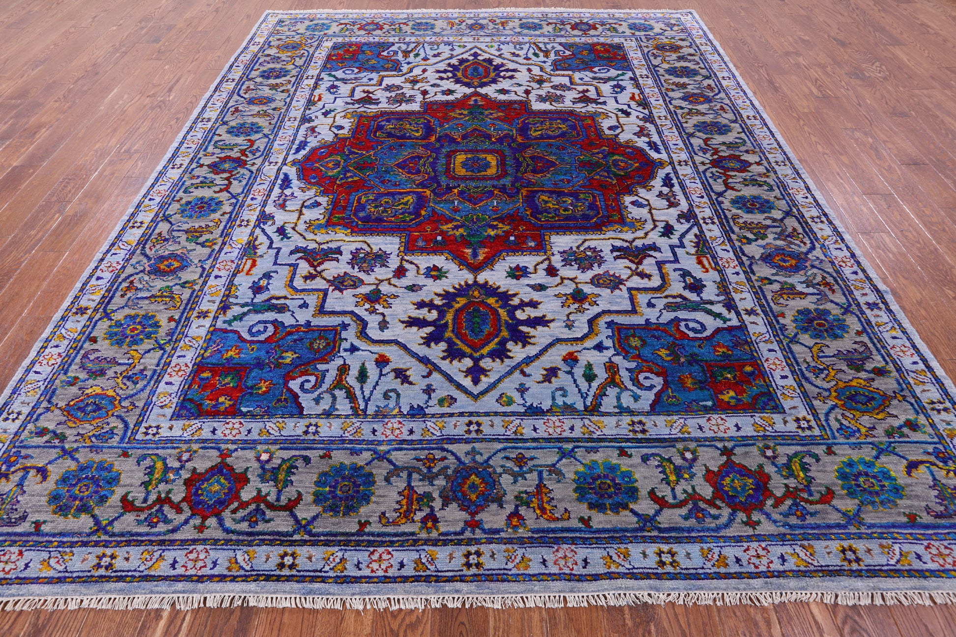 Heriz Serapi Handmade Wool & Silk Rug - 9' 1" X 11' 6" - Golden Nile