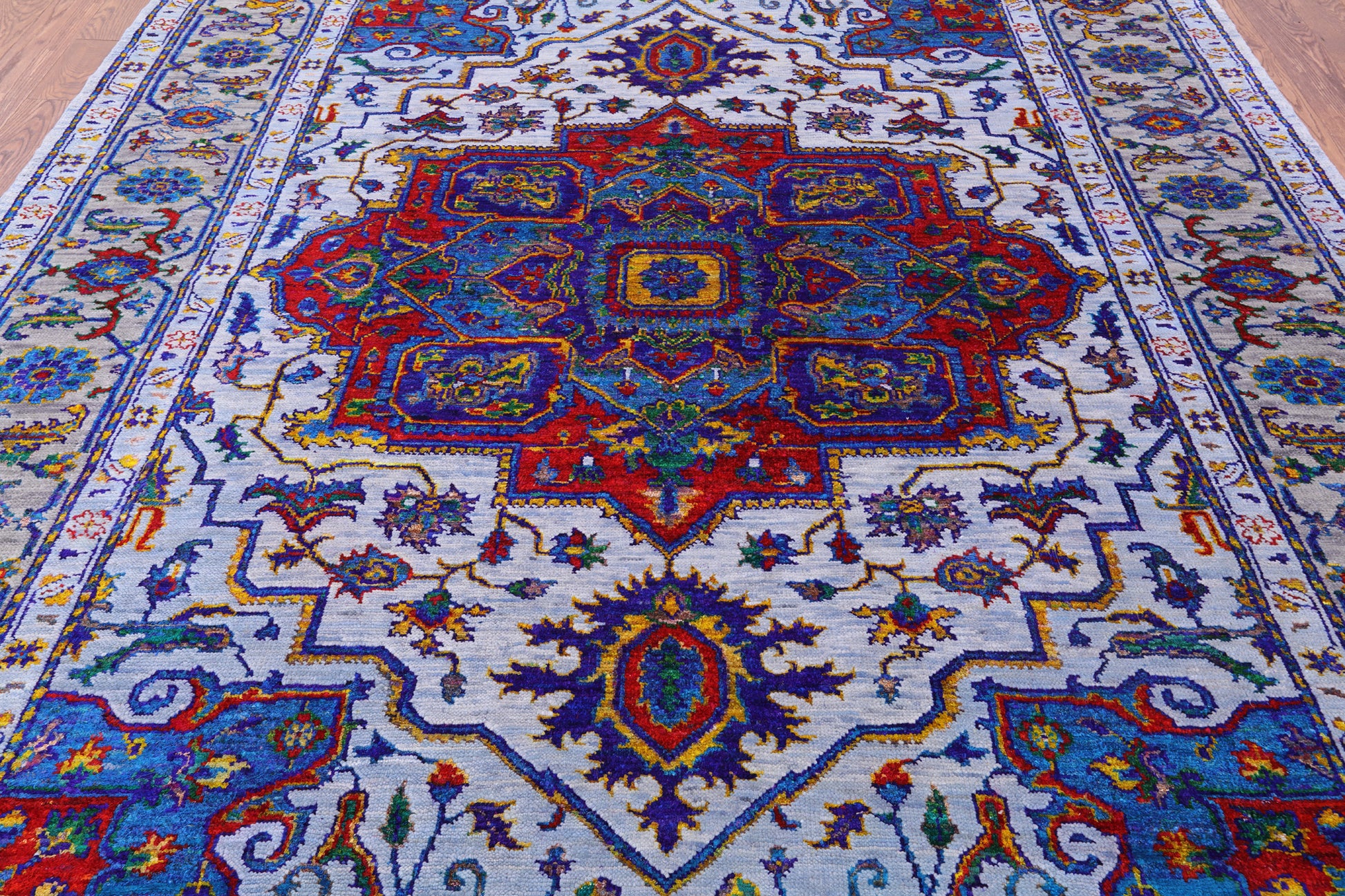 Heriz Serapi Handmade Wool & Silk Rug - 9' 1" X 11' 6" - Golden Nile