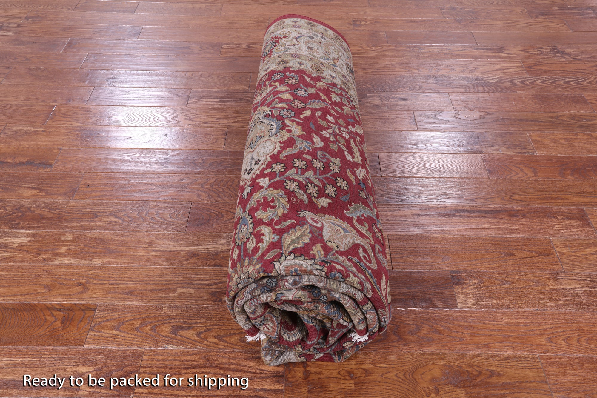 Red Persian Tabriz Handmade Wool Rug - 8' 4" X 11' 7" - Golden Nile