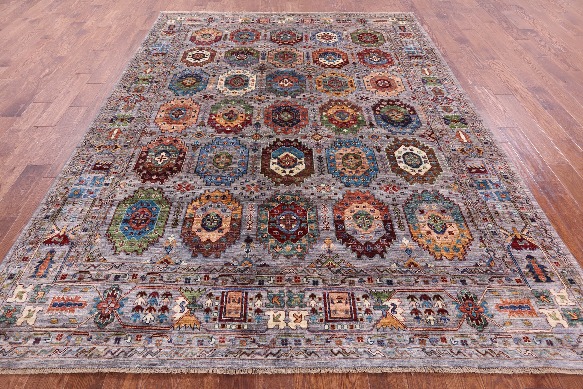Turkmen Ersari Hand Knotted Wool Rug - 7' 11" X 10' 4" - Golden Nile