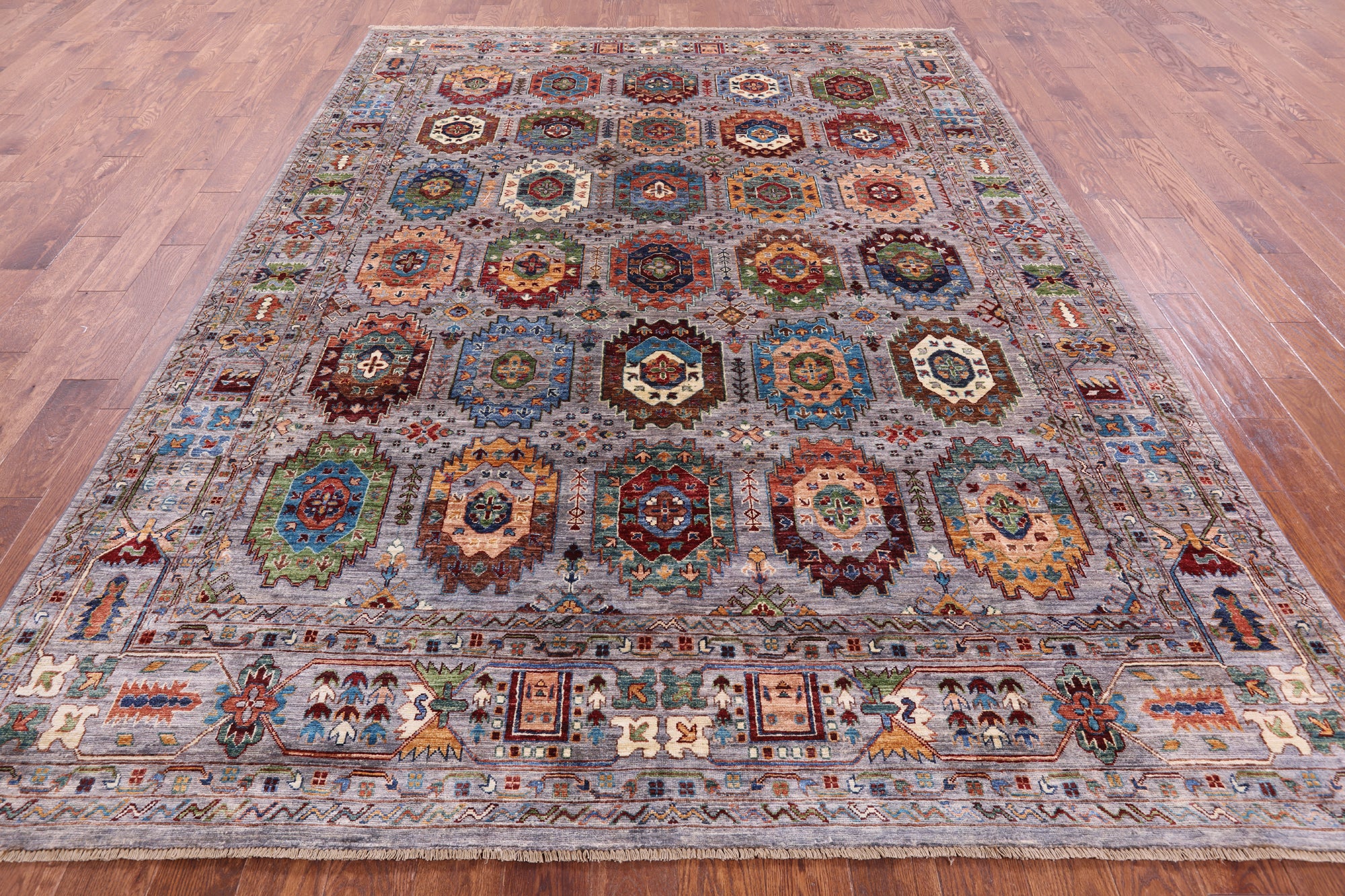 Turkmen Ersari Hand Knotted Wool Rug - 7' 11" X 10' 4" - Golden Nile