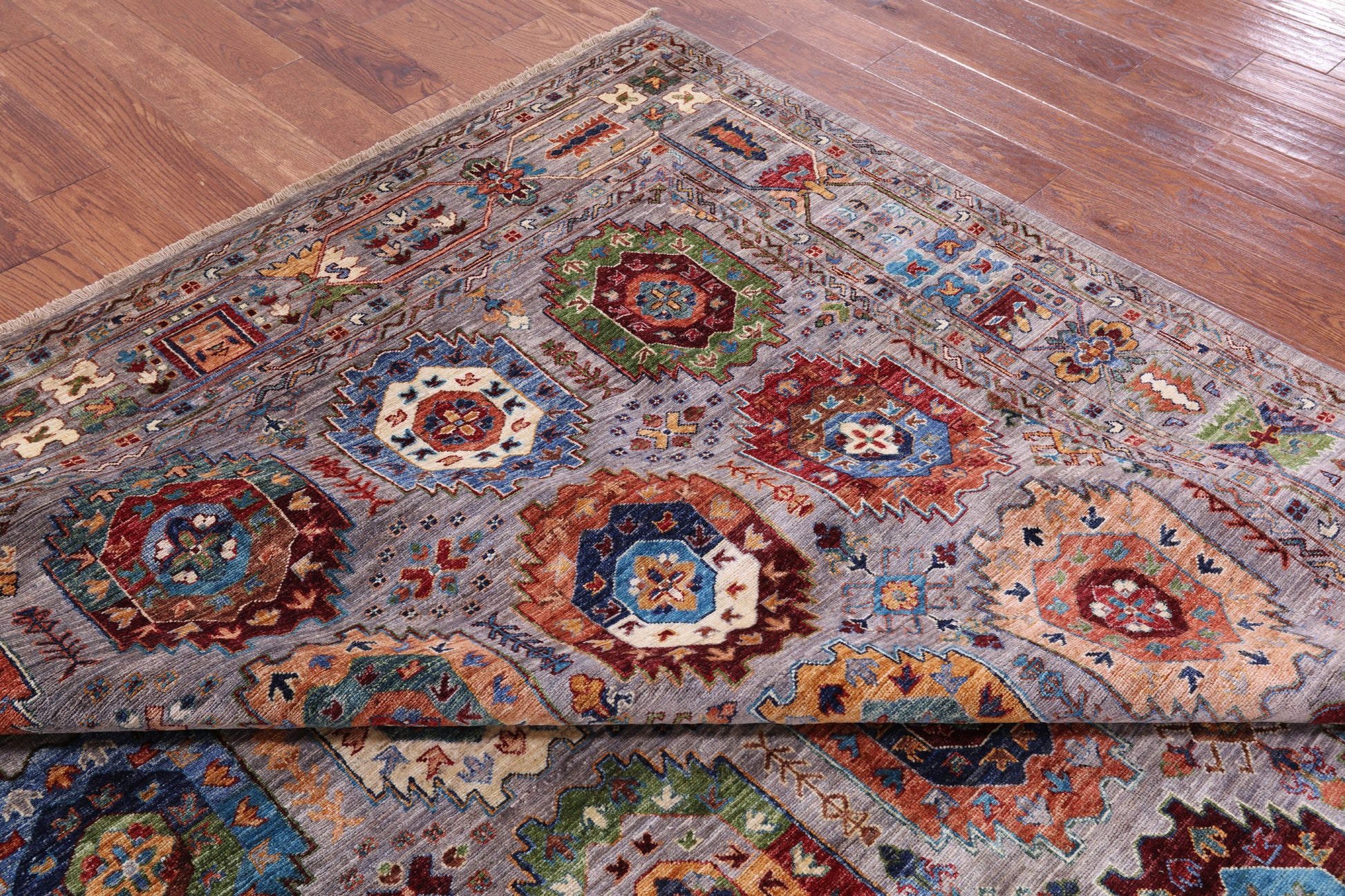Turkmen Ersari Hand Knotted Wool Rug - 7' 11" X 10' 4" - Golden Nile
