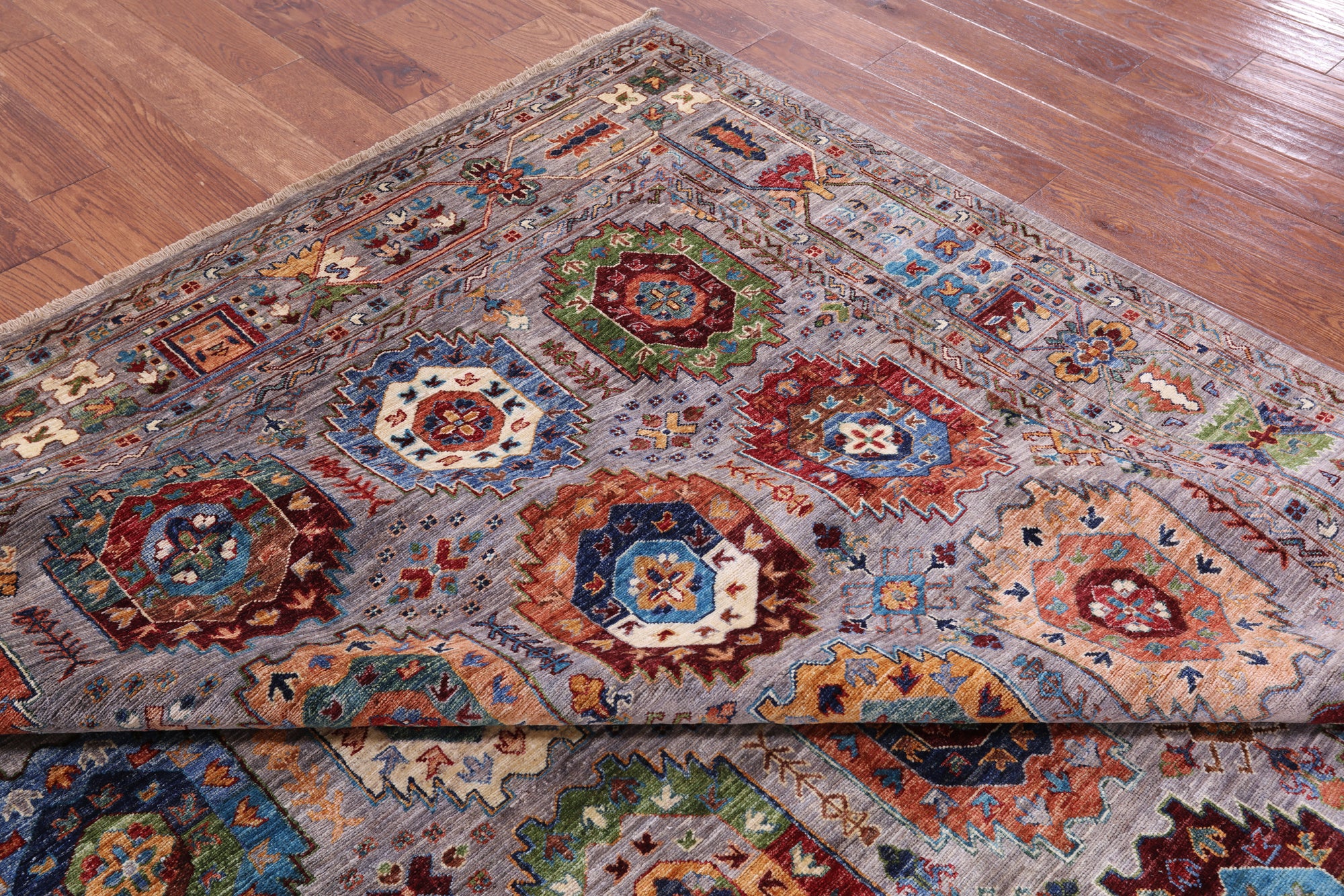 Turkmen Ersari Hand Knotted Wool Rug - 7' 11" X 10' 4" - Golden Nile
