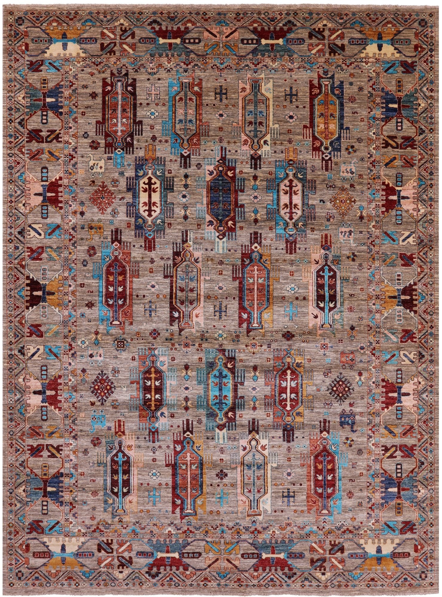 Persian Fine Serapi Hand Knotted Wool Rug - 8' 10" X 12' 2" - Golden Nile