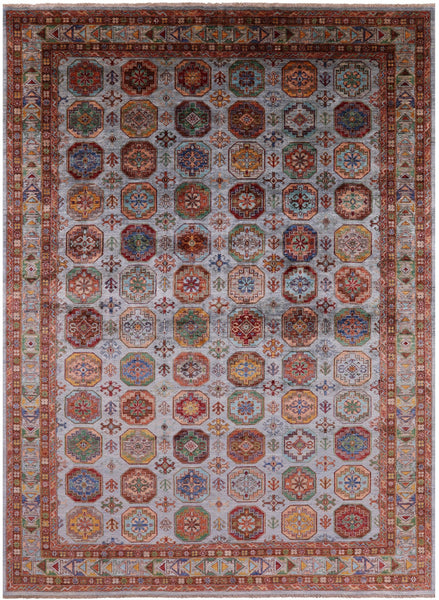 Turkmen Ersari  Hand Knotted Wool Rug - 8' 2" X 11' 4" - Golden Nile