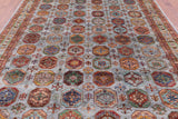 Turkmen Ersari  Hand Knotted Wool Rug - 8' 2" X 11' 4" - Golden Nile