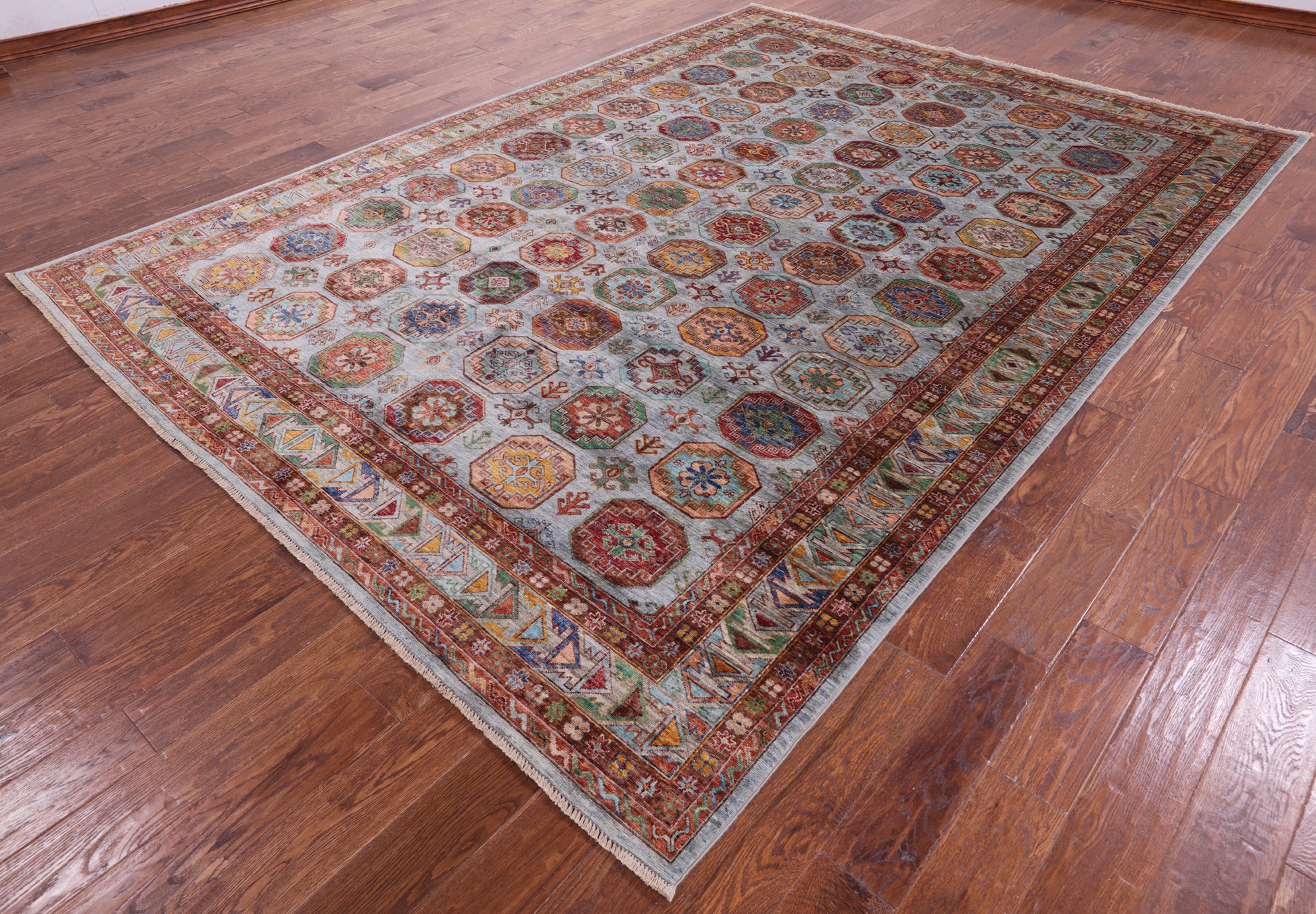Turkmen Ersari  Hand Knotted Wool Rug - 8' 2" X 11' 4" - Golden Nile