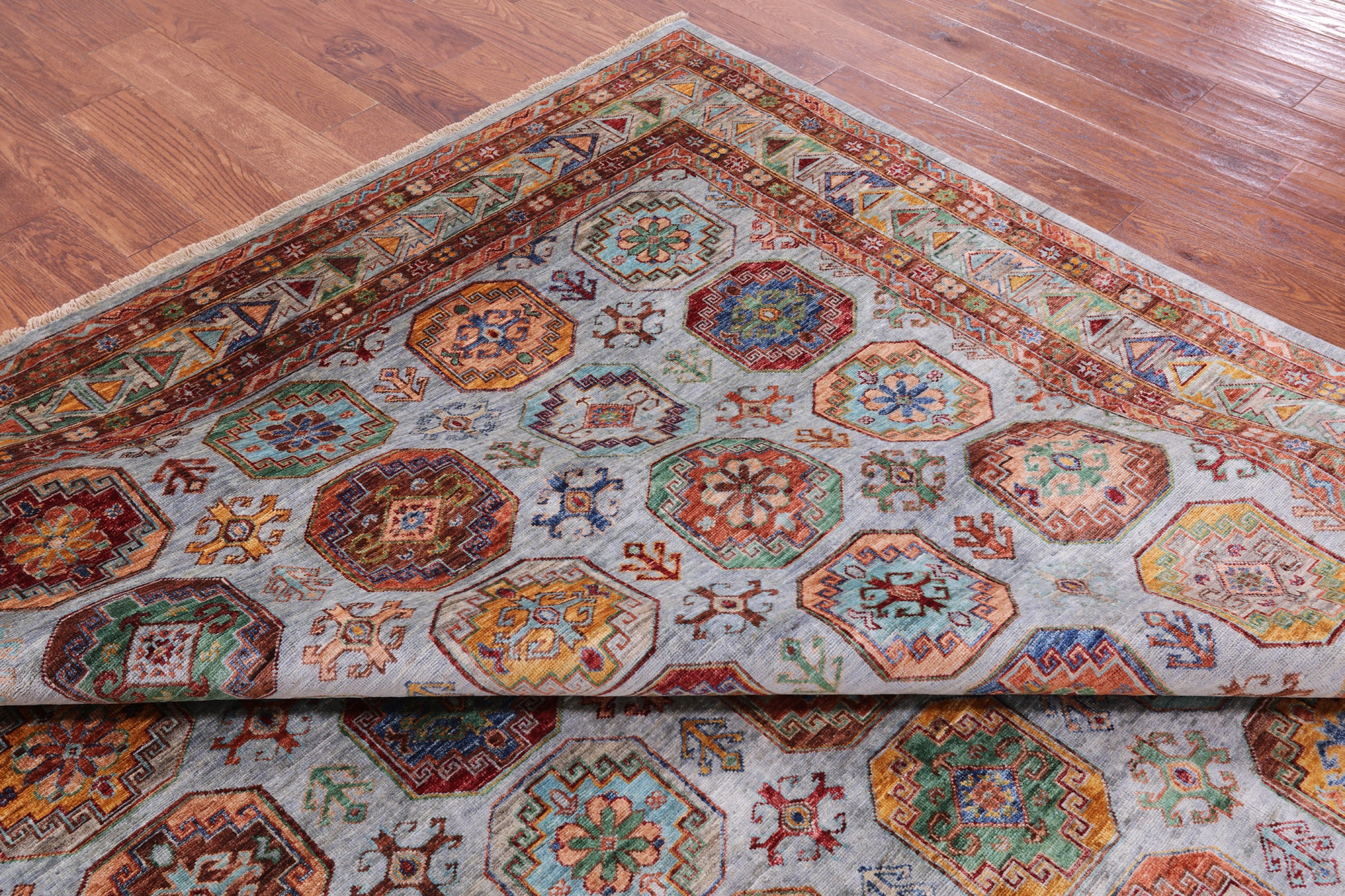 Turkmen Ersari  Hand Knotted Wool Rug - 8' 2" X 11' 4" - Golden Nile