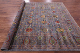 Grey Peshawar Hand Knotted Wool Rug - 8' 5" X 10' 2" - Golden Nile