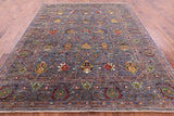 Grey Peshawar Hand Knotted Wool Rug - 8' 5" X 10' 2" - Golden Nile