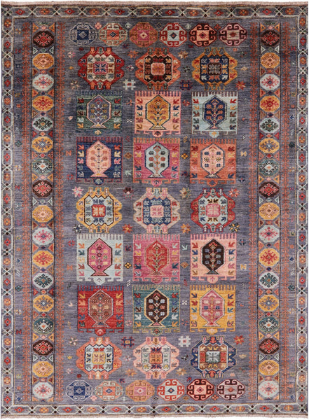Tribal Persian Hand Knotted Wool Rug - 5' 8" X 7' 8" - Golden Nile