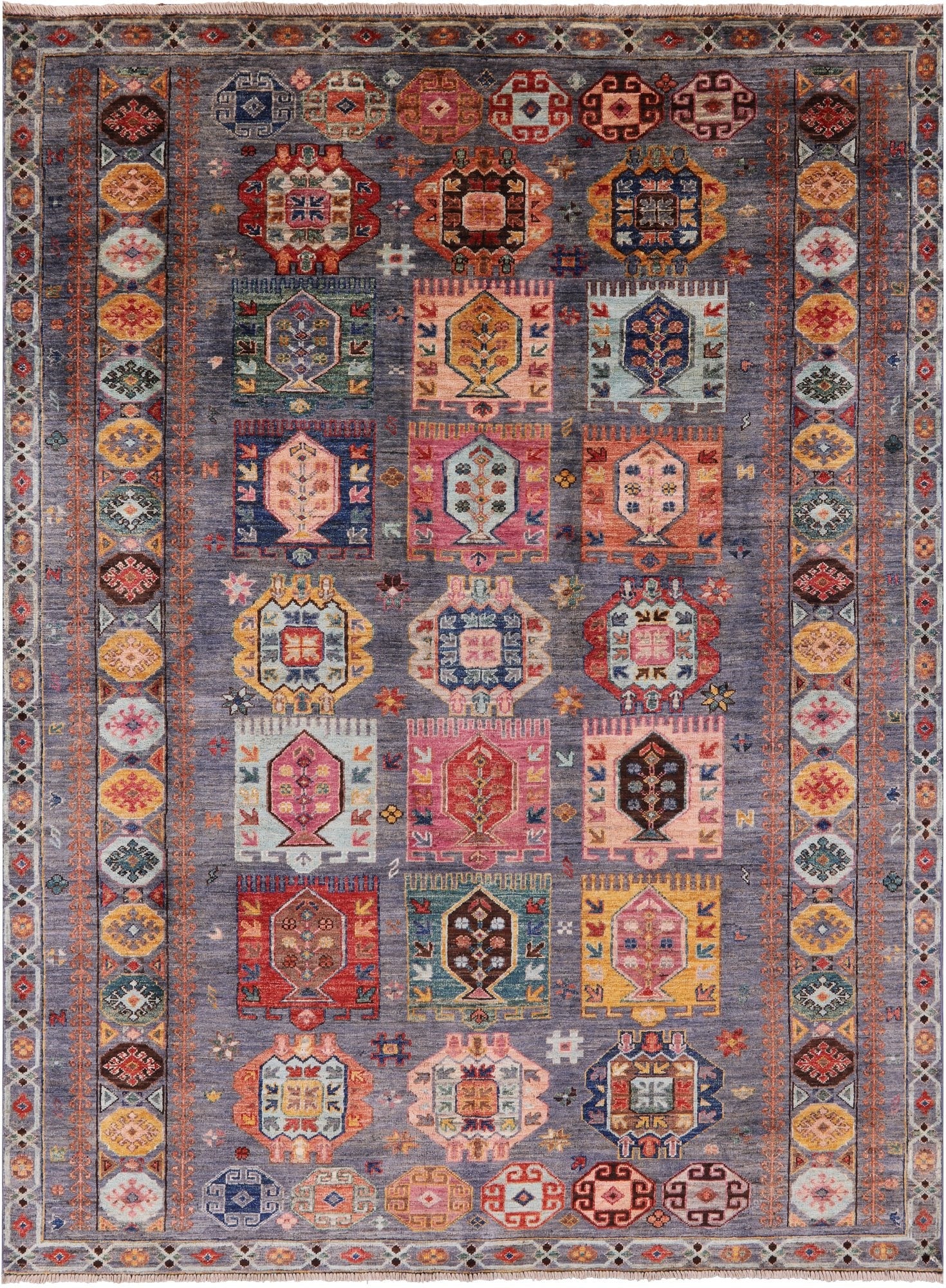 Tribal Persian Hand Knotted Wool Rug - 5' 8" X 7' 8" - Golden Nile