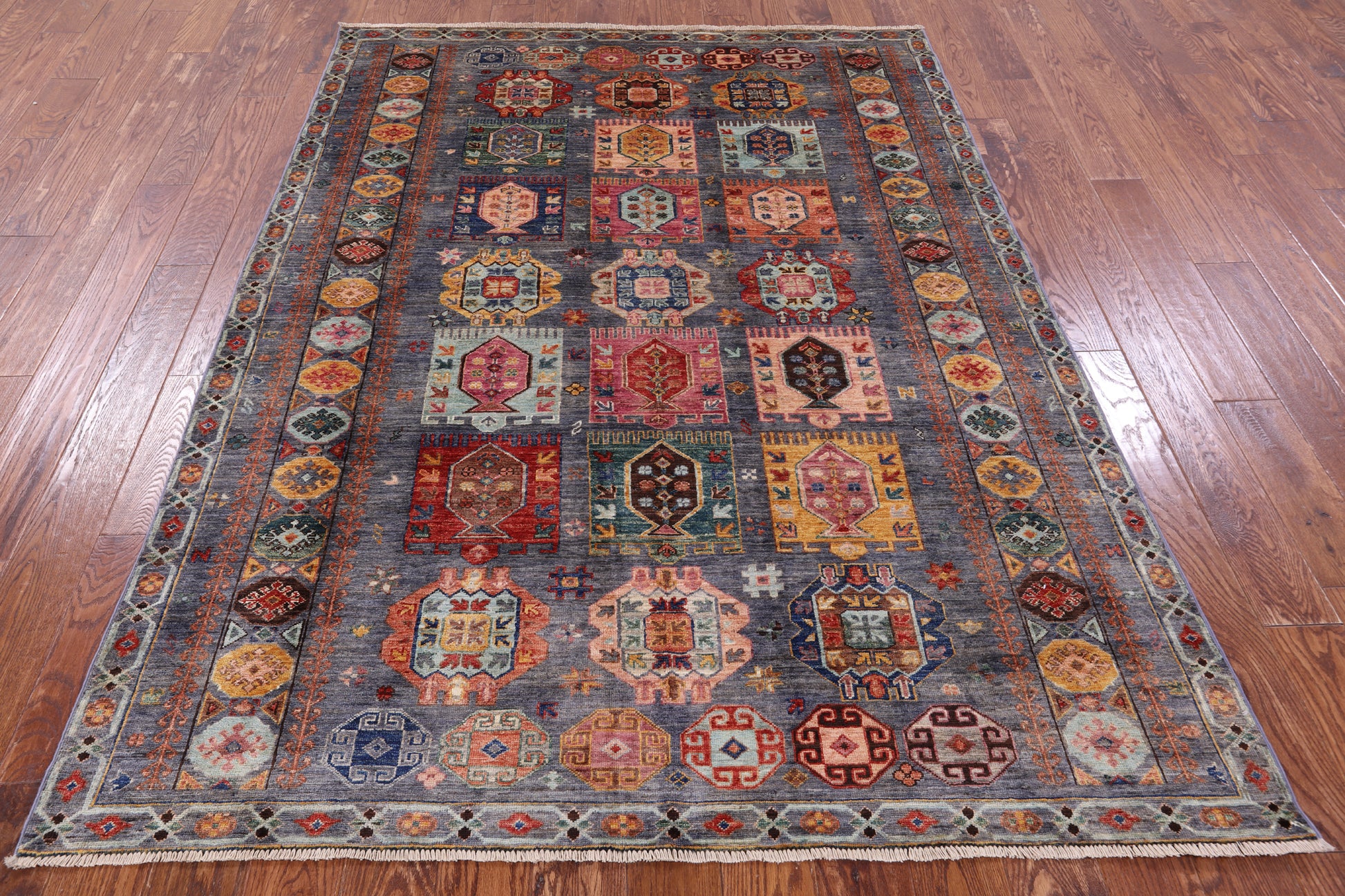 Tribal Persian Hand Knotted Wool Rug - 5' 8" X 7' 8" - Golden Nile
