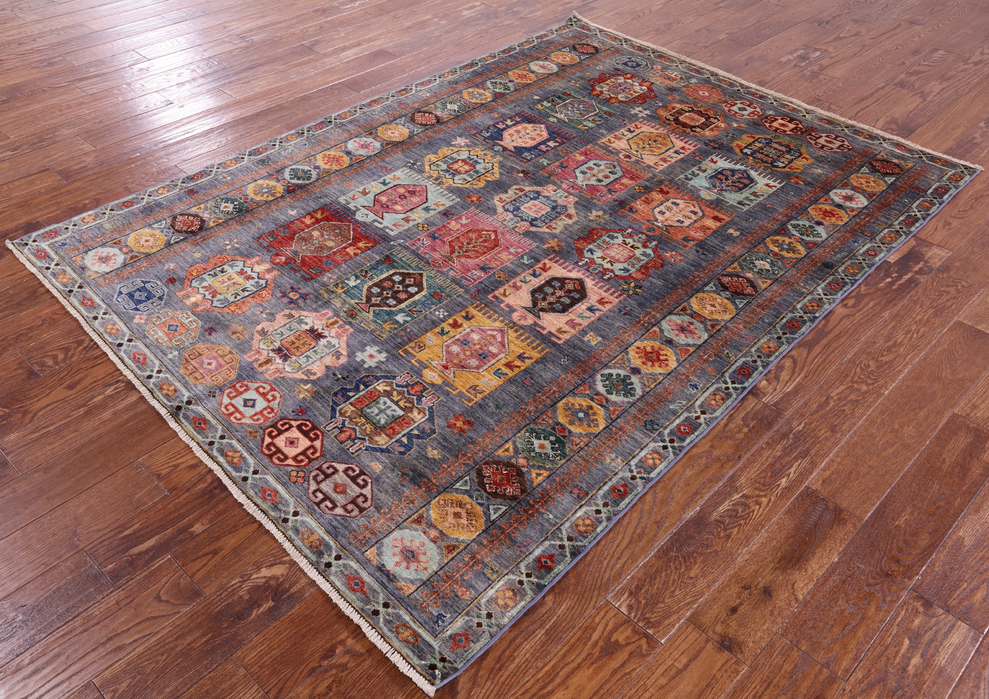 Tribal Persian Hand Knotted Wool Rug - 5' 8" X 7' 8" - Golden Nile
