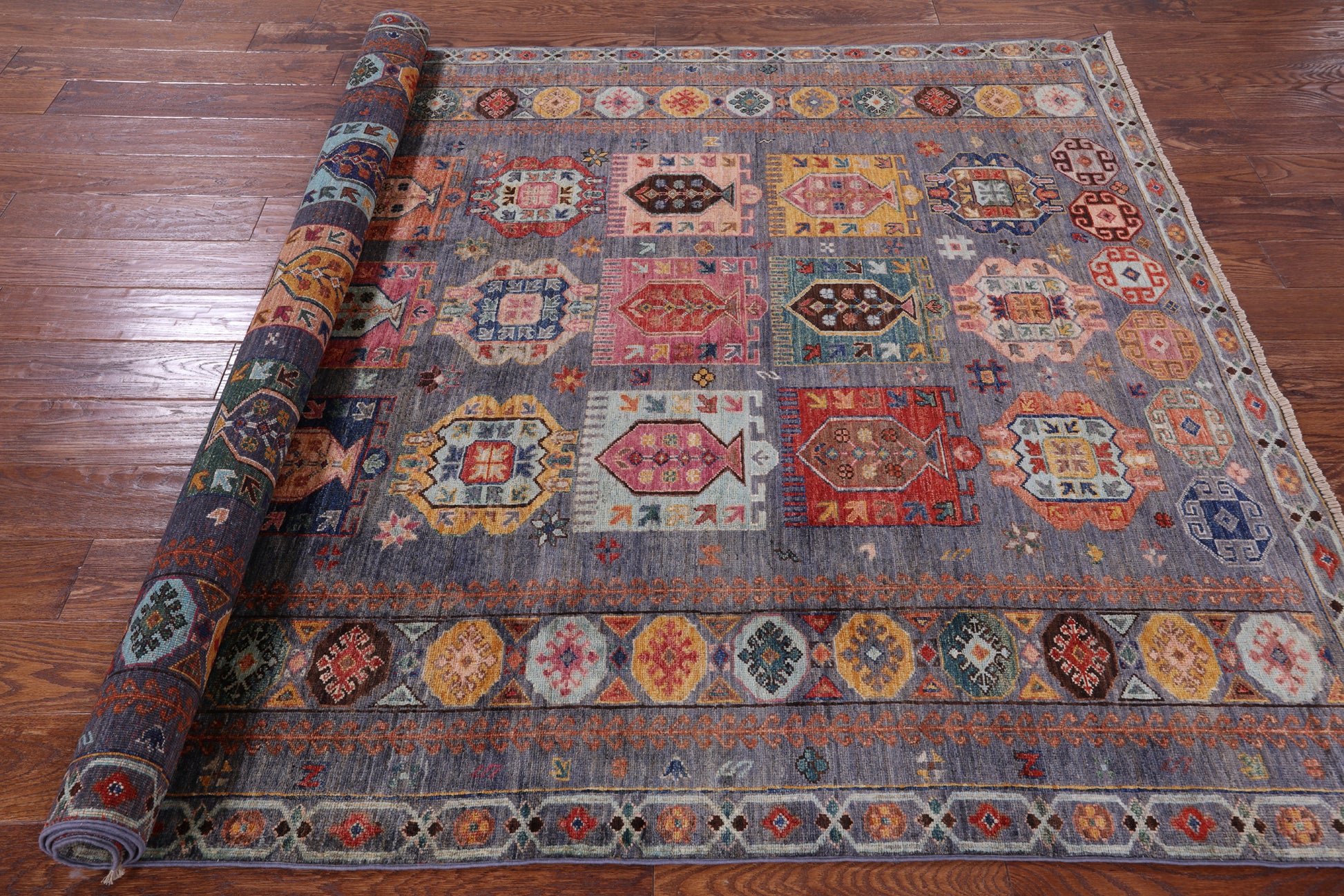 Tribal Persian Hand Knotted Wool Rug - 5' 8" X 7' 8" - Golden Nile
