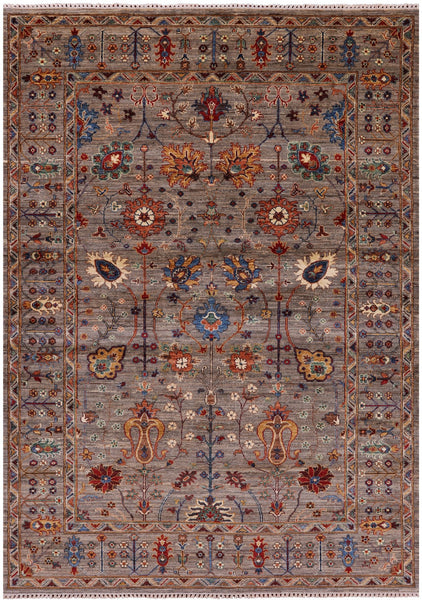 Peshawar Hand Knotted Wool Rug - 5' 8" X 8' 1" - Golden Nile