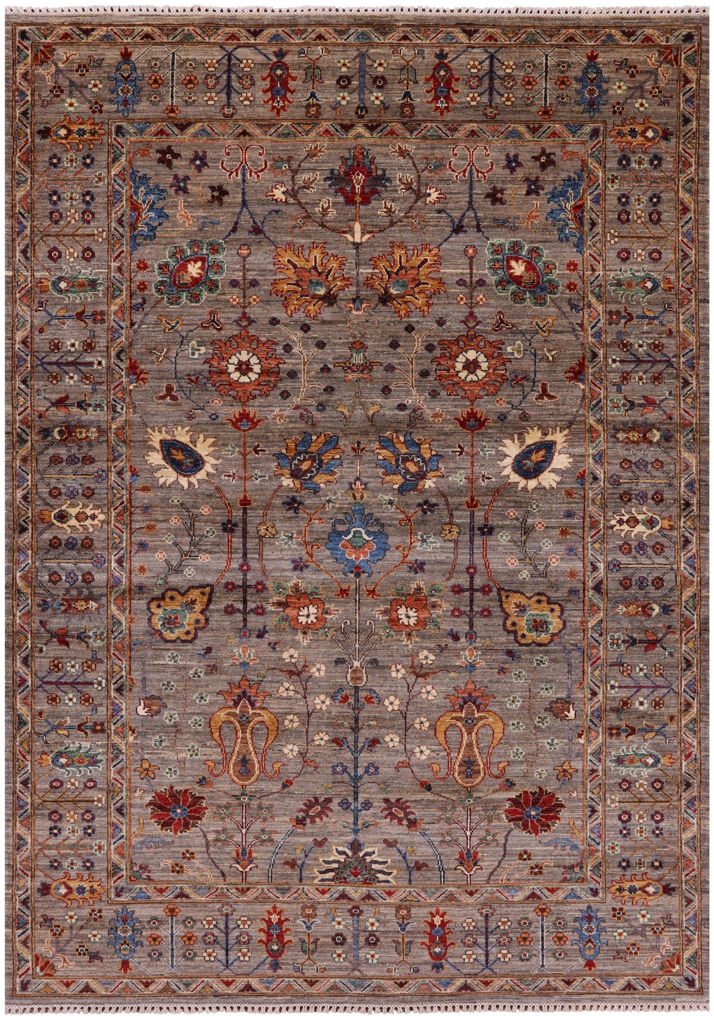 Peshawar Hand Knotted Wool Rug - 5' 8" X 8' 1" - Golden Nile