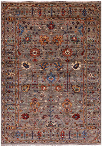 Peshawar Hand Knotted Wool Rug - 5' 8