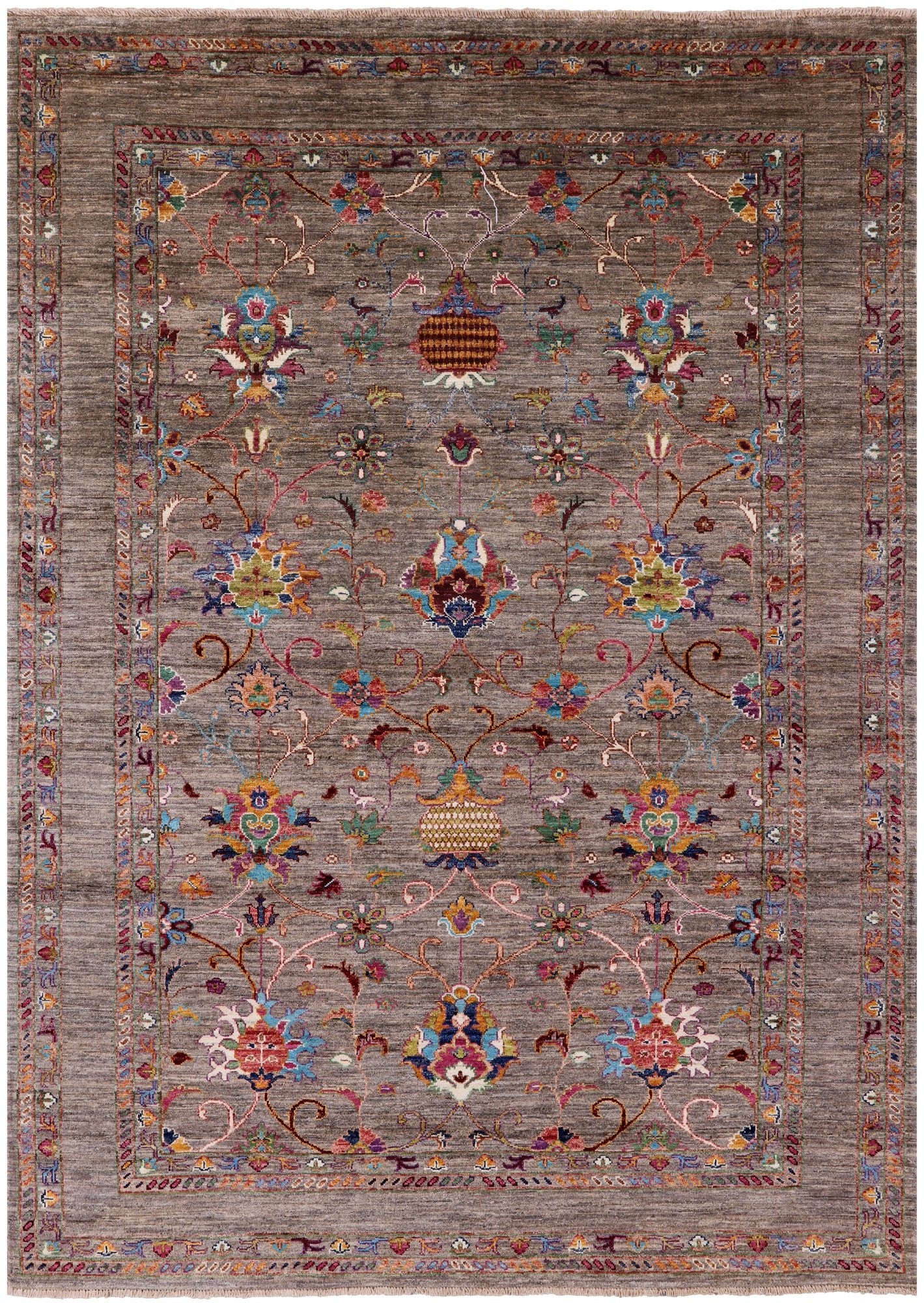 Peshawar Hand Knotted Wool Rug - 5' 8" X 7' 10" - Golden Nile