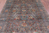 Grey Persian Tabriz Hand Knotted Wool Rug - 5' 7" X 8' 0" - Golden Nile