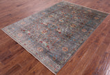 Grey Persian Tabriz Hand Knotted Wool Rug - 5' 7" X 8' 0" - Golden Nile