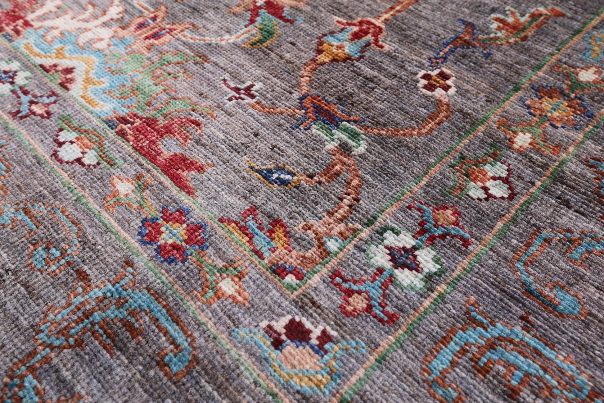 Grey Persian Tabriz Hand Knotted Wool Rug - 5' 7" X 8' 0" - Golden Nile