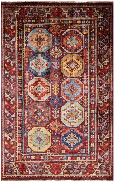 Turkmen Ersari Hand Knotted Wool Rug - 4' 0" X 6' 4" - Golden Nile