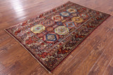 Turkmen Ersari Hand Knotted Wool Rug - 4' 0" X 6' 4" - Golden Nile