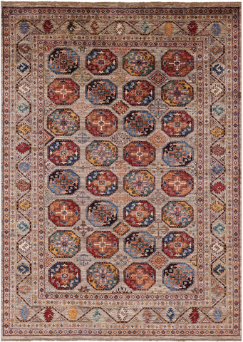 Turkmen Ersari Hand Knotted Wool Rug - 5' 7