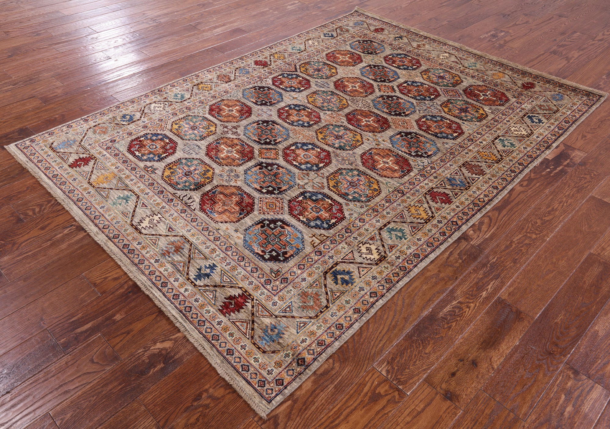 Turkmen Ersari Hand Knotted Wool Rug - 5' 7" X 7' 10" - Golden Nile