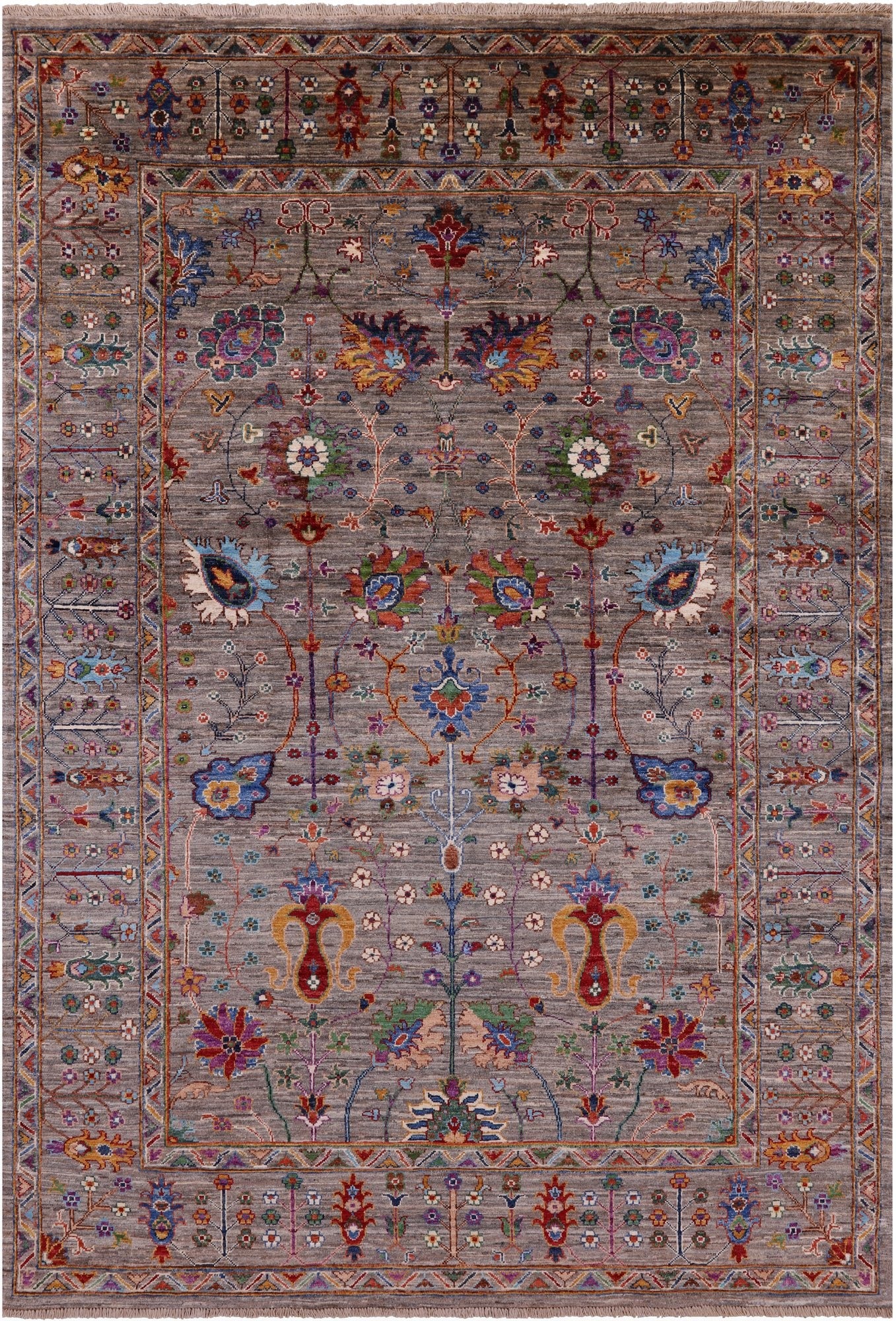 Peshawar Hand Knotted Wool Rug - 5' 6" X 8' 1" - Golden Nile