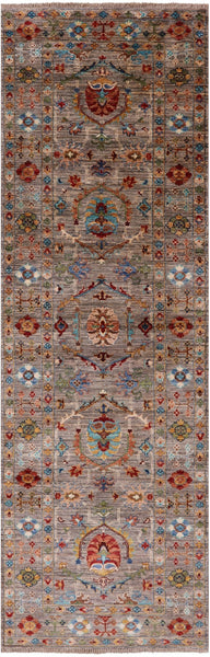 Peshawar Hand Knotted Wool Runner Rug - 2' 8" X 8' 9" - Golden Nile