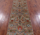 Peshawar Hand Knotted Wool Runner Rug - 2' 8" X 8' 9" - Golden Nile