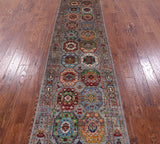 Turkmen Ersari Hand Knotted Wool Runner Rug - 2' 9" X 10' 3" - Golden Nile
