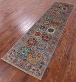 Turkmen Ersari Hand Knotted Wool Runner Rug - 2' 9" X 10' 3" - Golden Nile