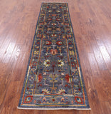Grey Peshawar Hand Knotted Wool Runner Rug - 2' 8" X 10' 3" - Golden Nile