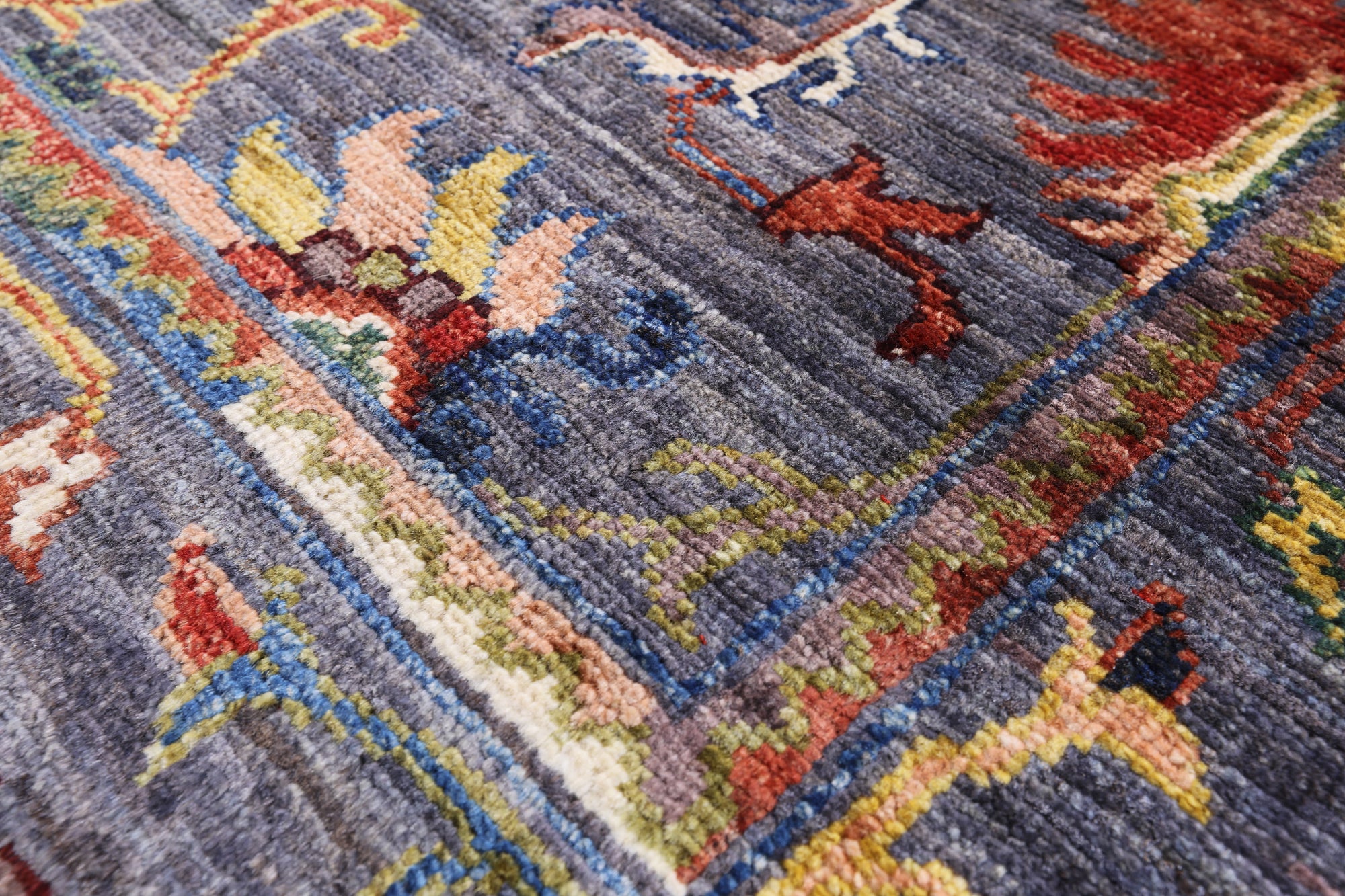 Grey Peshawar Hand Knotted Wool Runner Rug - 2' 8" X 10' 3" - Golden Nile