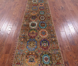 Turkmen Ersari Hand Knotted Wool Runner Rug - 2' 8" X 10' 1" - Golden Nile