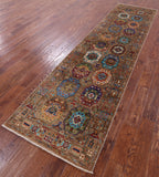 Turkmen Ersari Hand Knotted Wool Runner Rug - 2' 8" X 10' 1" - Golden Nile