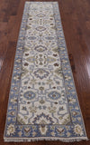 Ivory Turkish Oushak Handmade Wool Runner Rug - 2' 7" X 10' 3" - Golden Nile