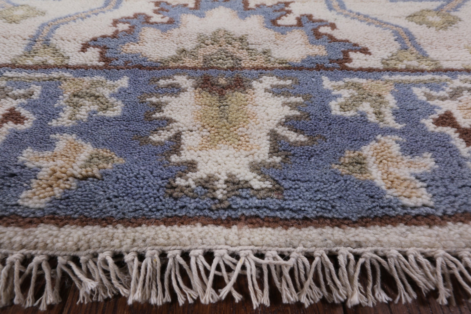 Ivory Turkish Oushak Handmade Wool Runner Rug - 2' 7" X 10' 3" - Golden Nile