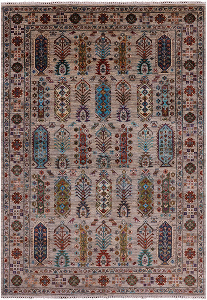 Turkmen Ersari Hand Knotted Wool Rug - 5' 6" X 8' 2" - Golden Nile